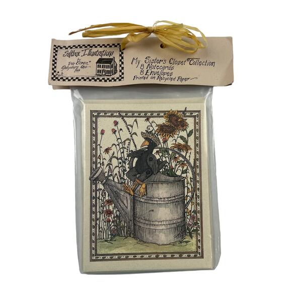 Saltbox Illustrations 8 Note Cards Envelopes My Sisters Closet Collection Floral - Picture 1 of 6